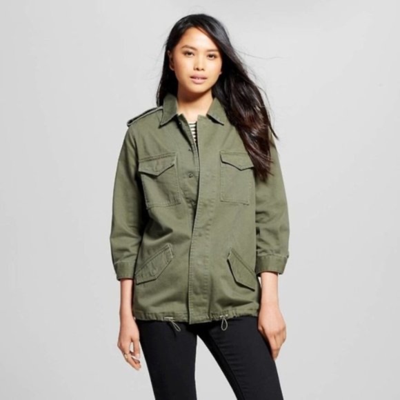NWT Who What Wear Paris Green Utility Jacket Women's Large - Picture 1 of 16